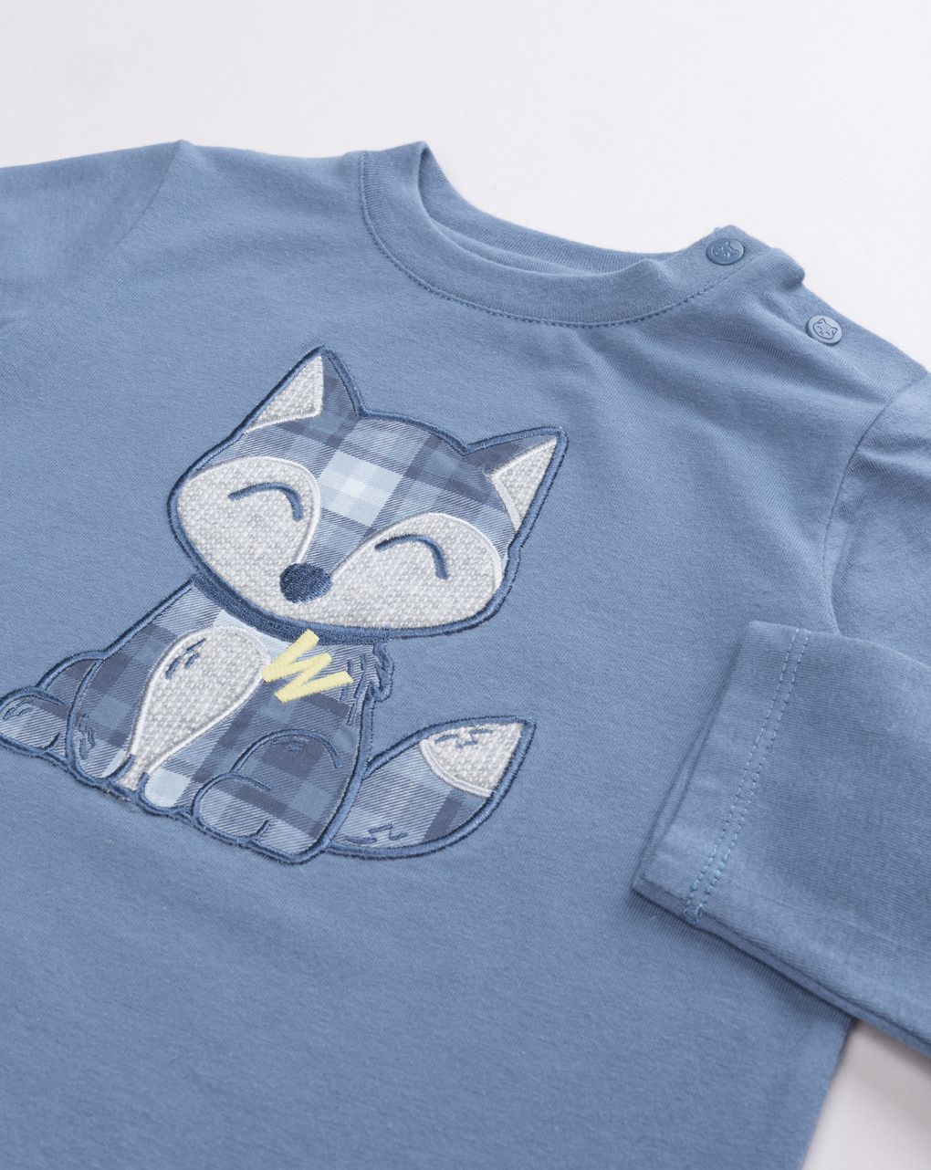 T-shirt fox a manica lunga azzurro scuro bimbo