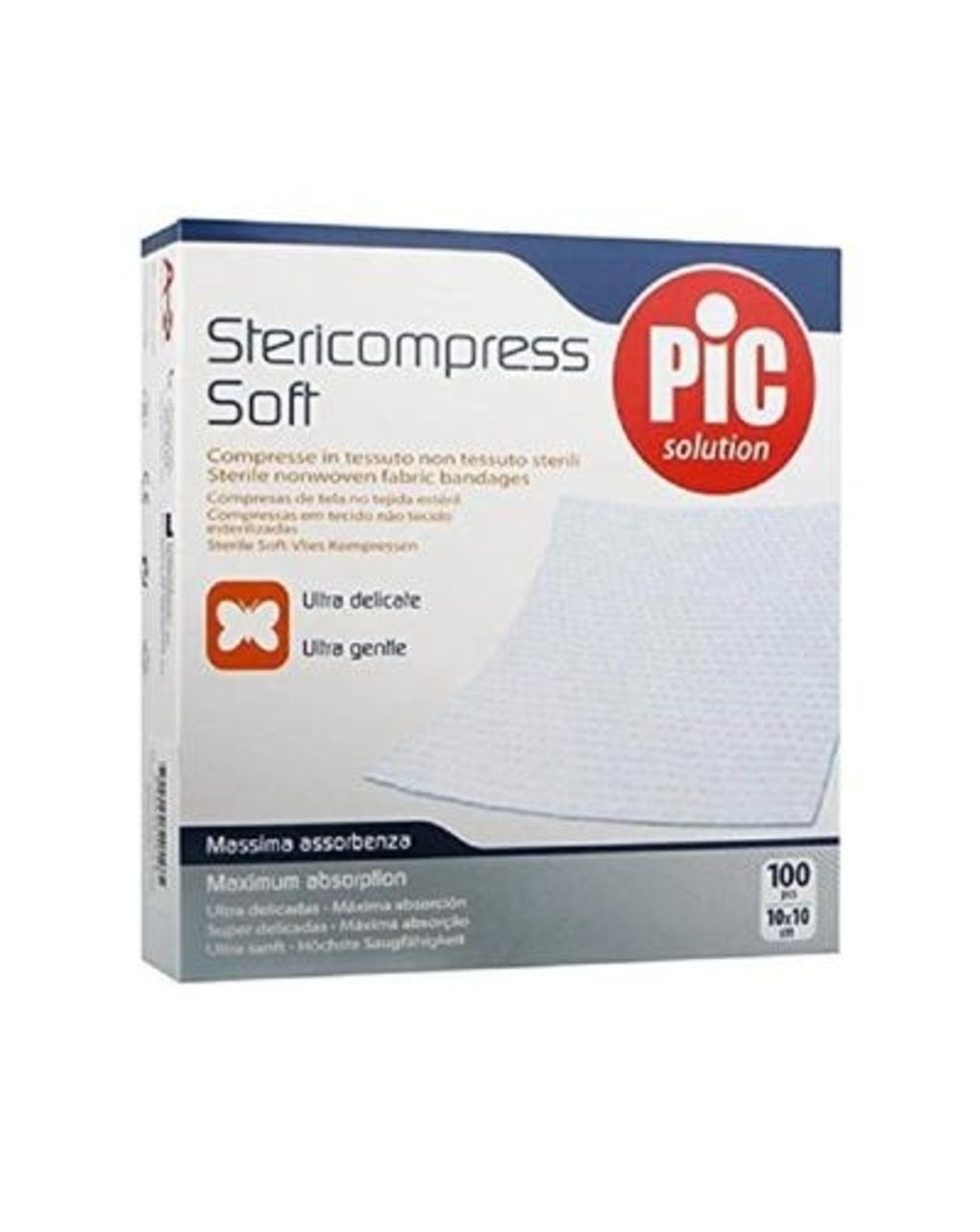 Pic stericompress soft garza sterile in tnt per ferite 10x10cm 100pz - pic