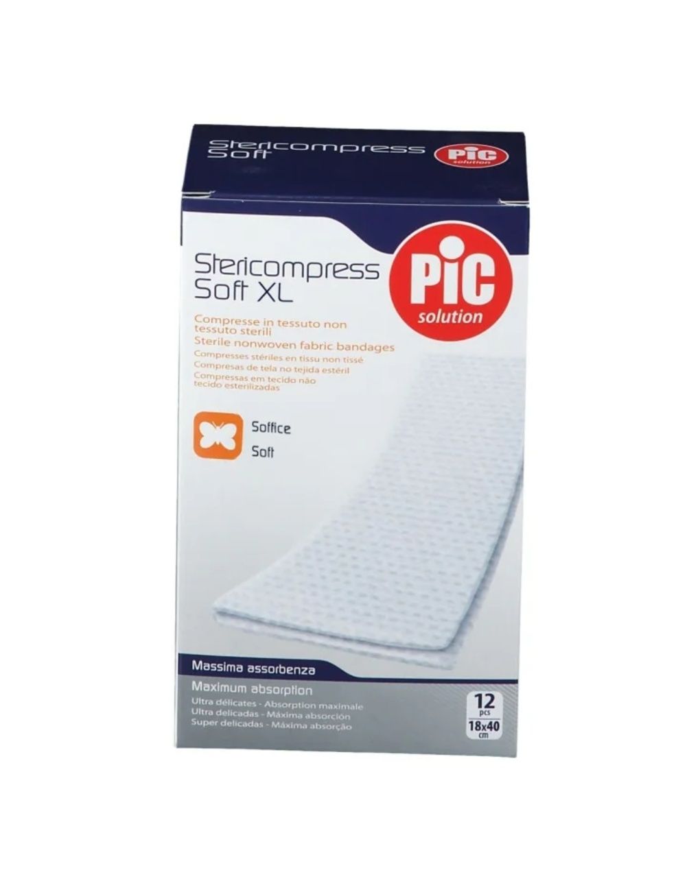 Stericompress soft garza sterile in tnt per ferite 18x40cm 12pz - pic
