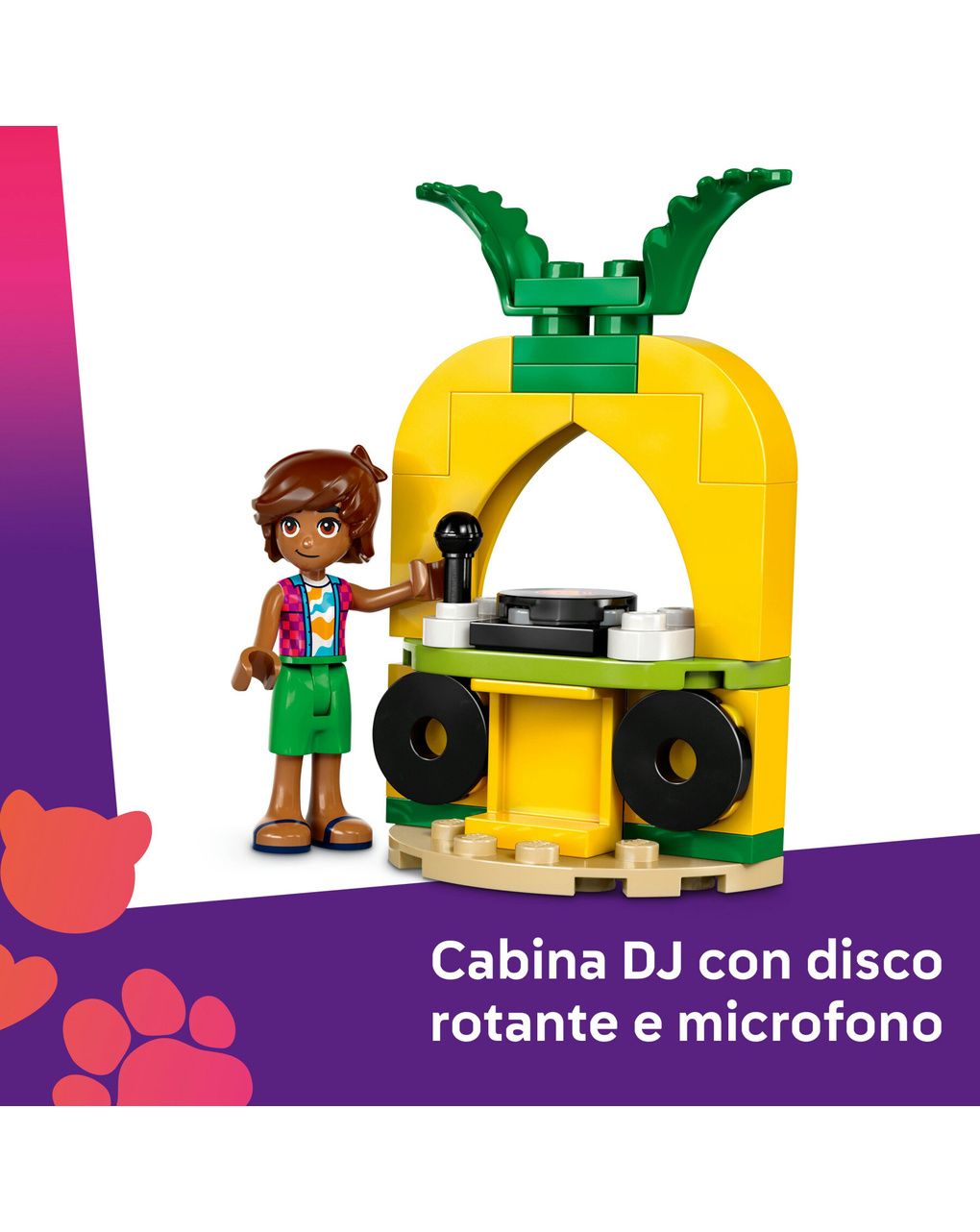 Lego friends 42658 pool party unicorno: 2 mini bamboline, gatto 5+