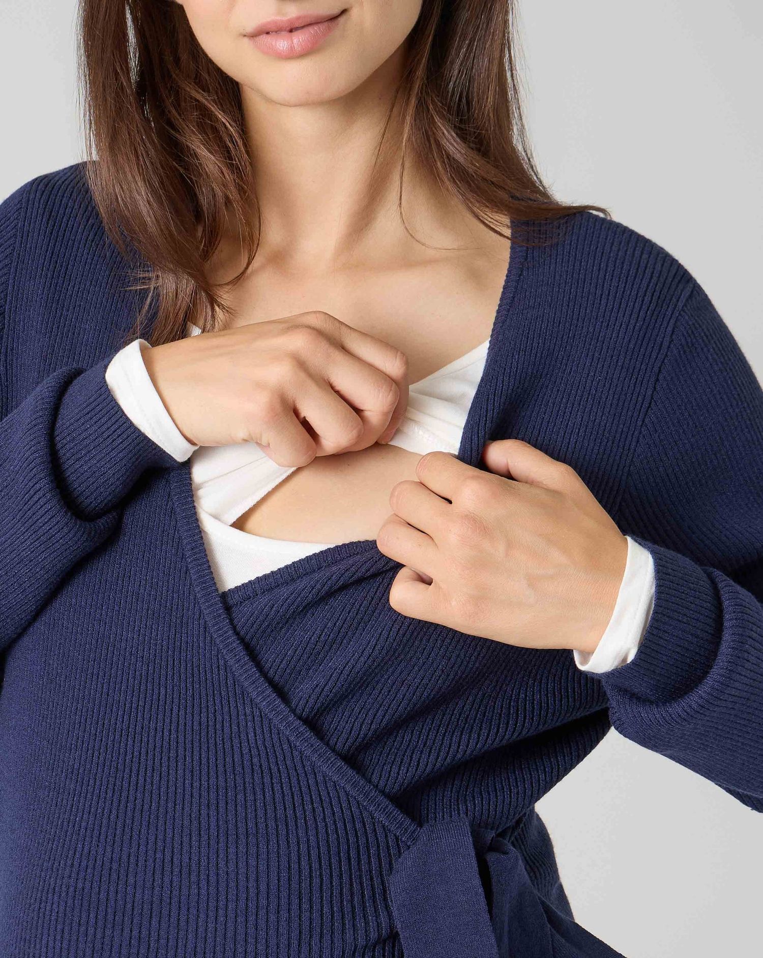 Cardigan premaman con lacci blu scuro