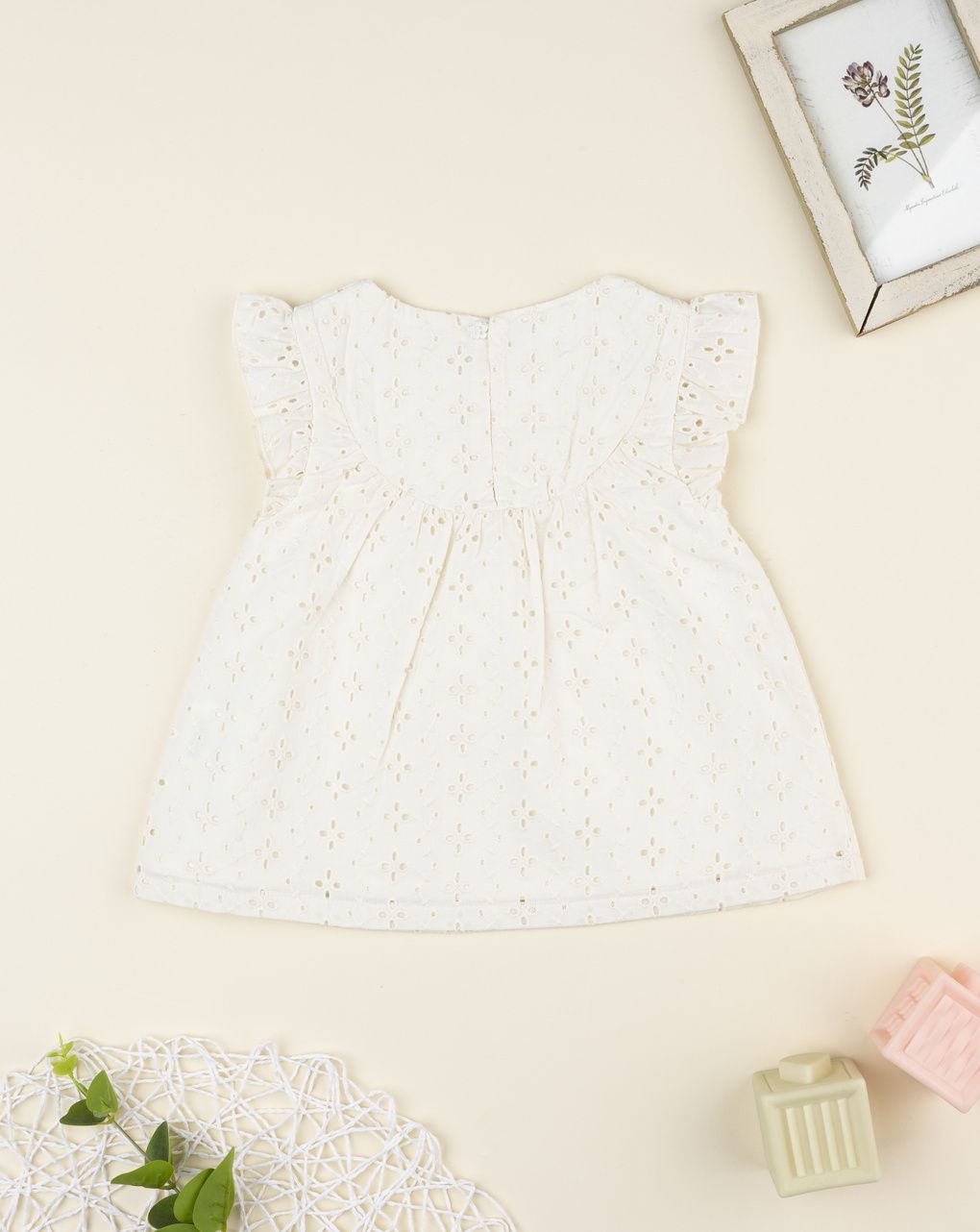 Blusa bimba beige sangallo