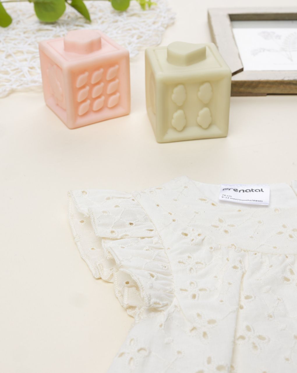Blusa bimba beige sangallo