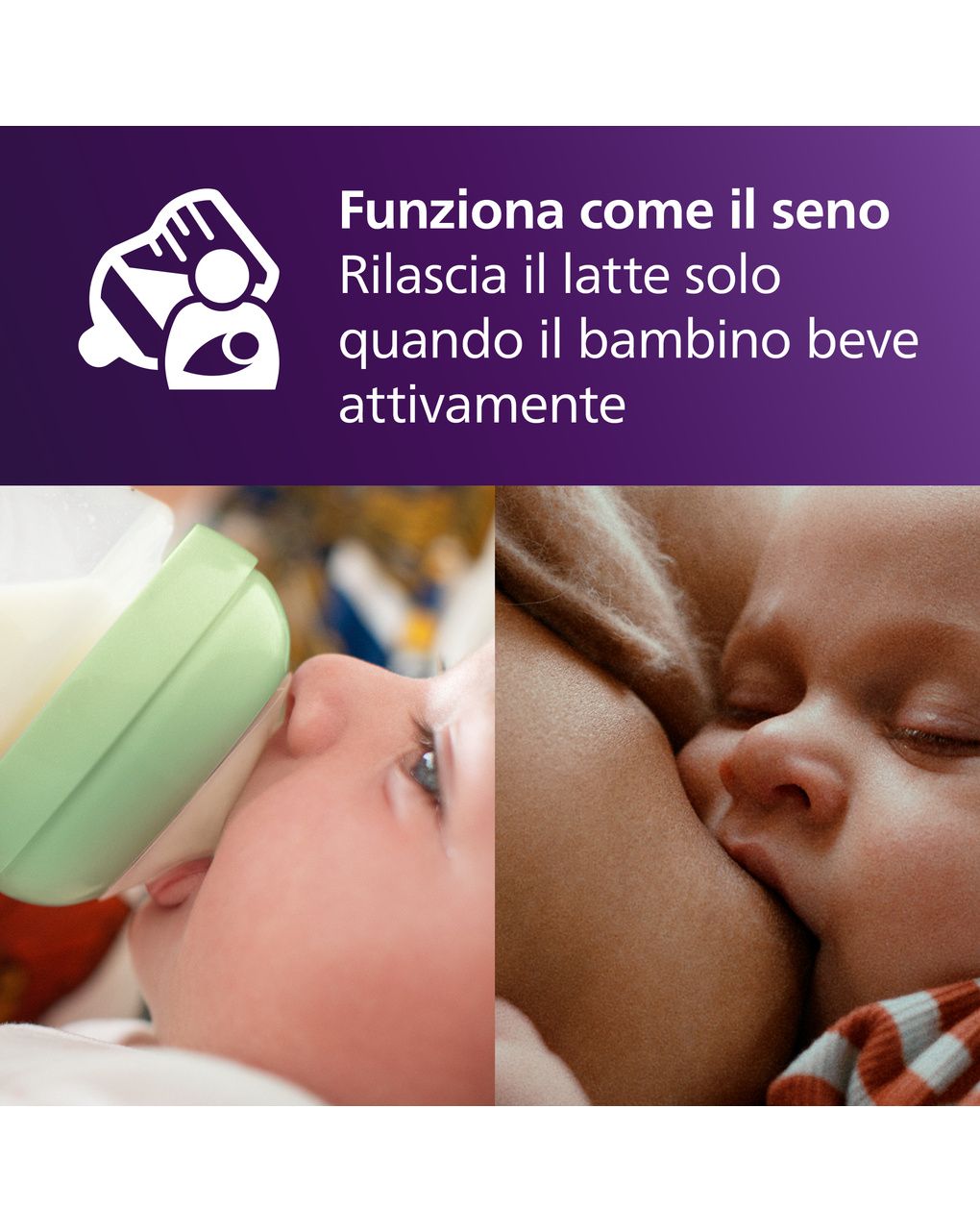 Biberon natural response  tettarella a flusso medio 260ml 3-6 mesi - philips avent