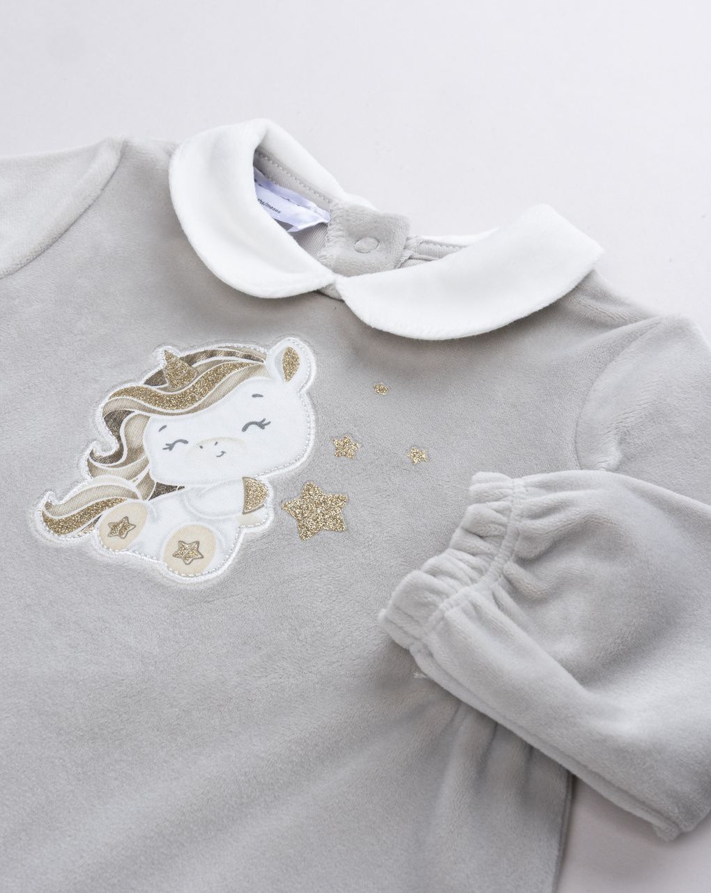 Tutina ciniglia unicorno grigio neonata