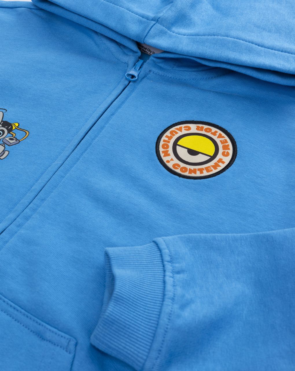Felpa azzurra con cappuccio e zip bambino minions