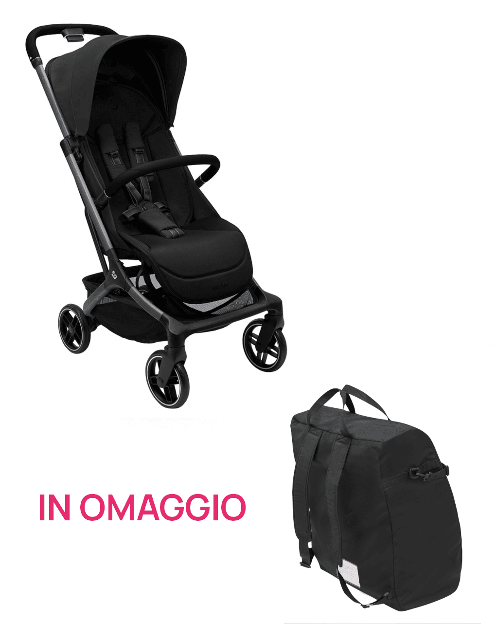 Passeggino oxford cabin onix black + borsa viaggio black in omaggio - maxi cosi
