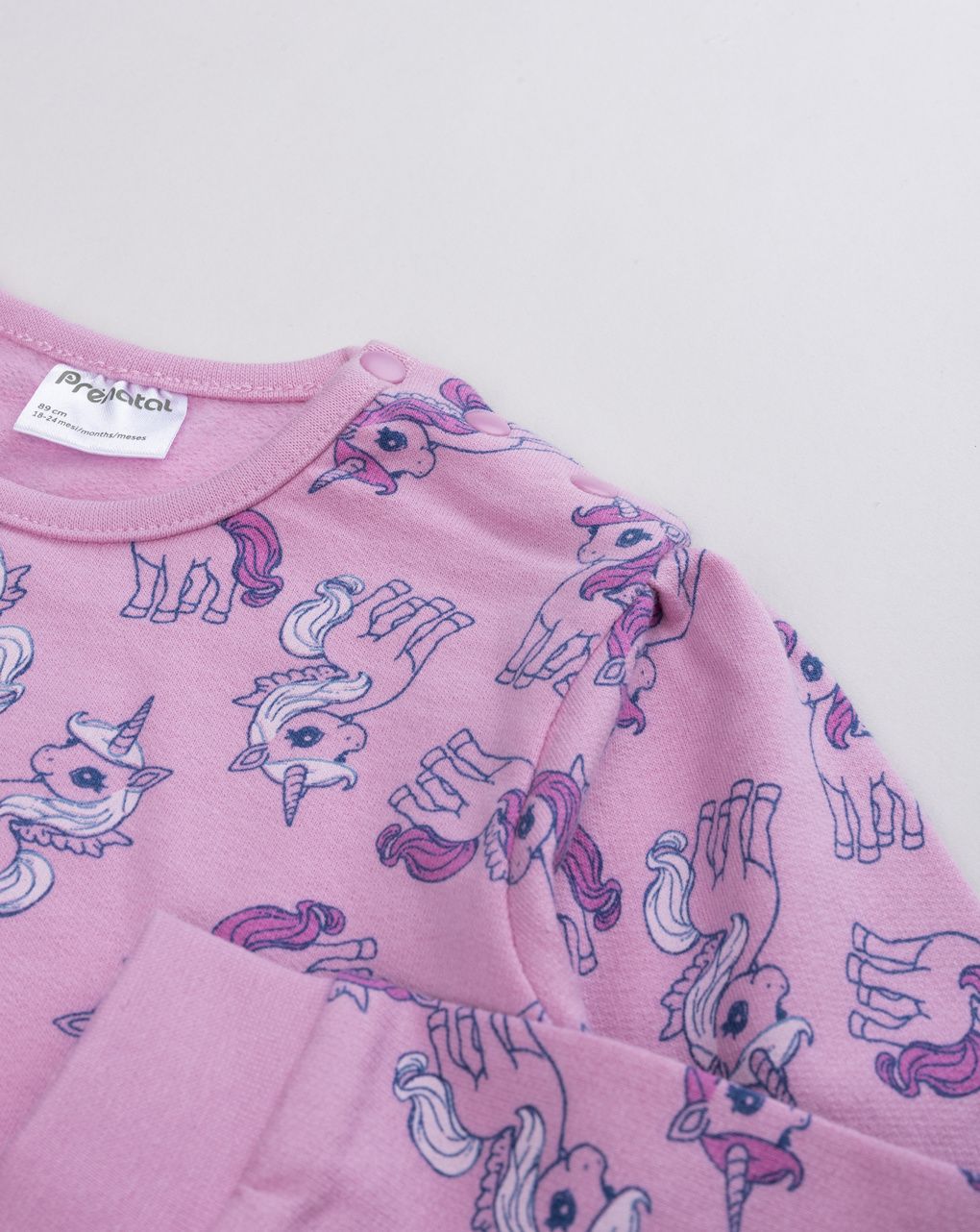 Pigiama bimba rosa unicorni felpato