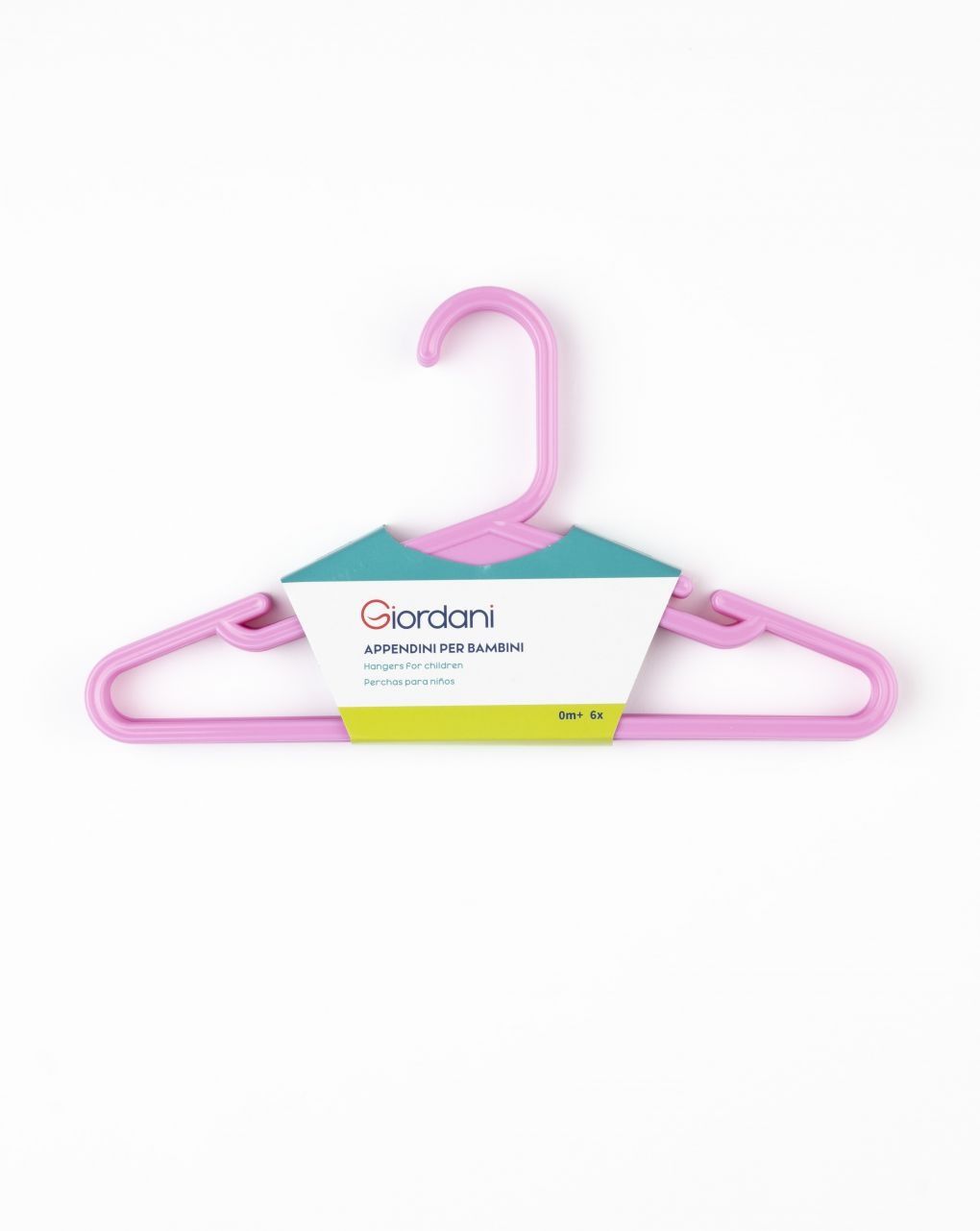 Appendiabiti per bambini in plastica rosa 6 pezzi - giordani