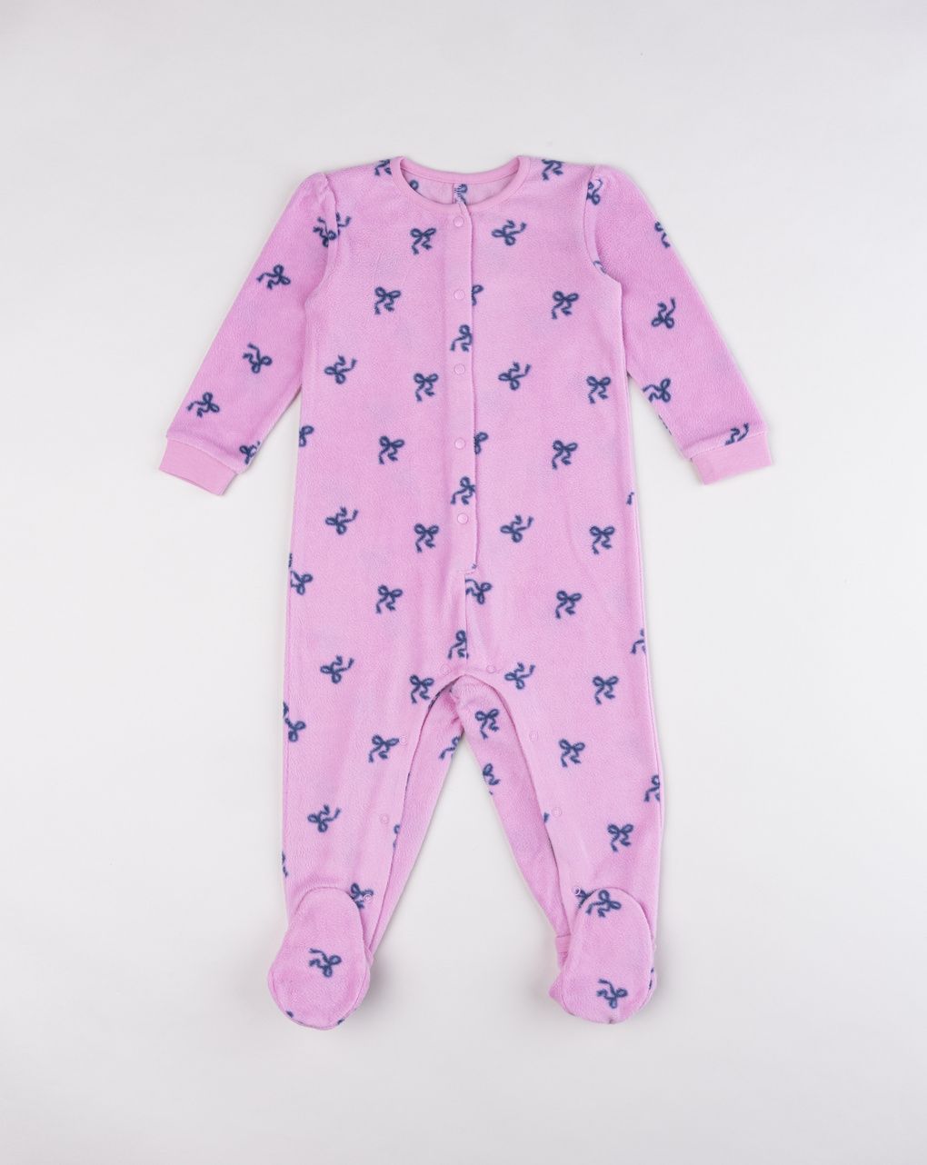 Pigiama intero fiocchi rosa bimba