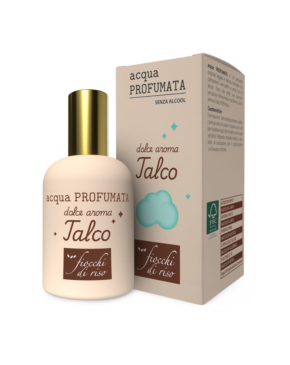 Acqua di colonia talco non talco -  fiocchi di riso