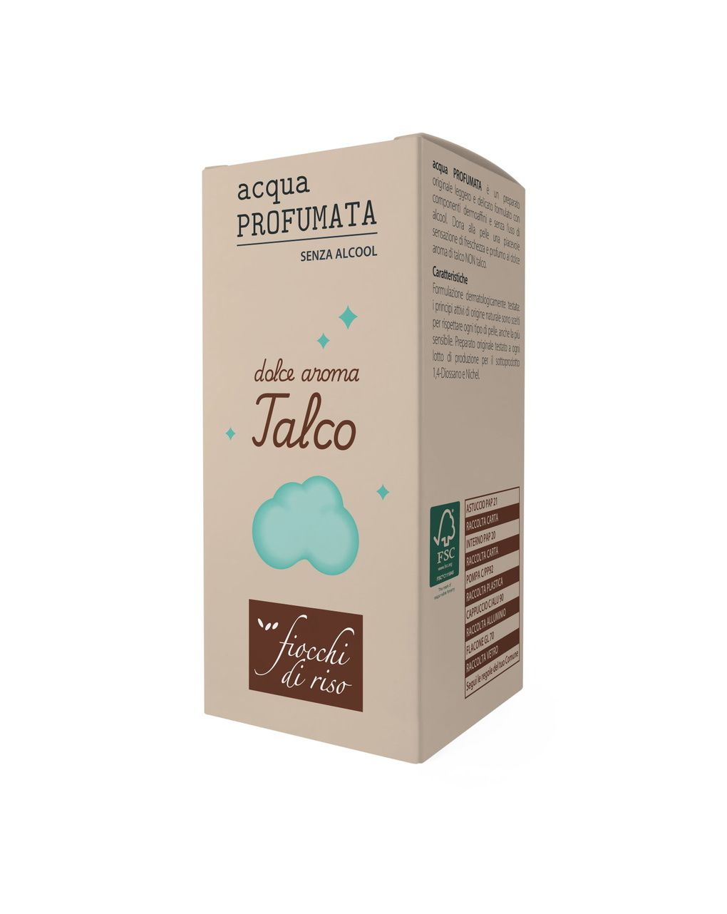 Acqua di colonia talco non talco -  fiocchi di riso