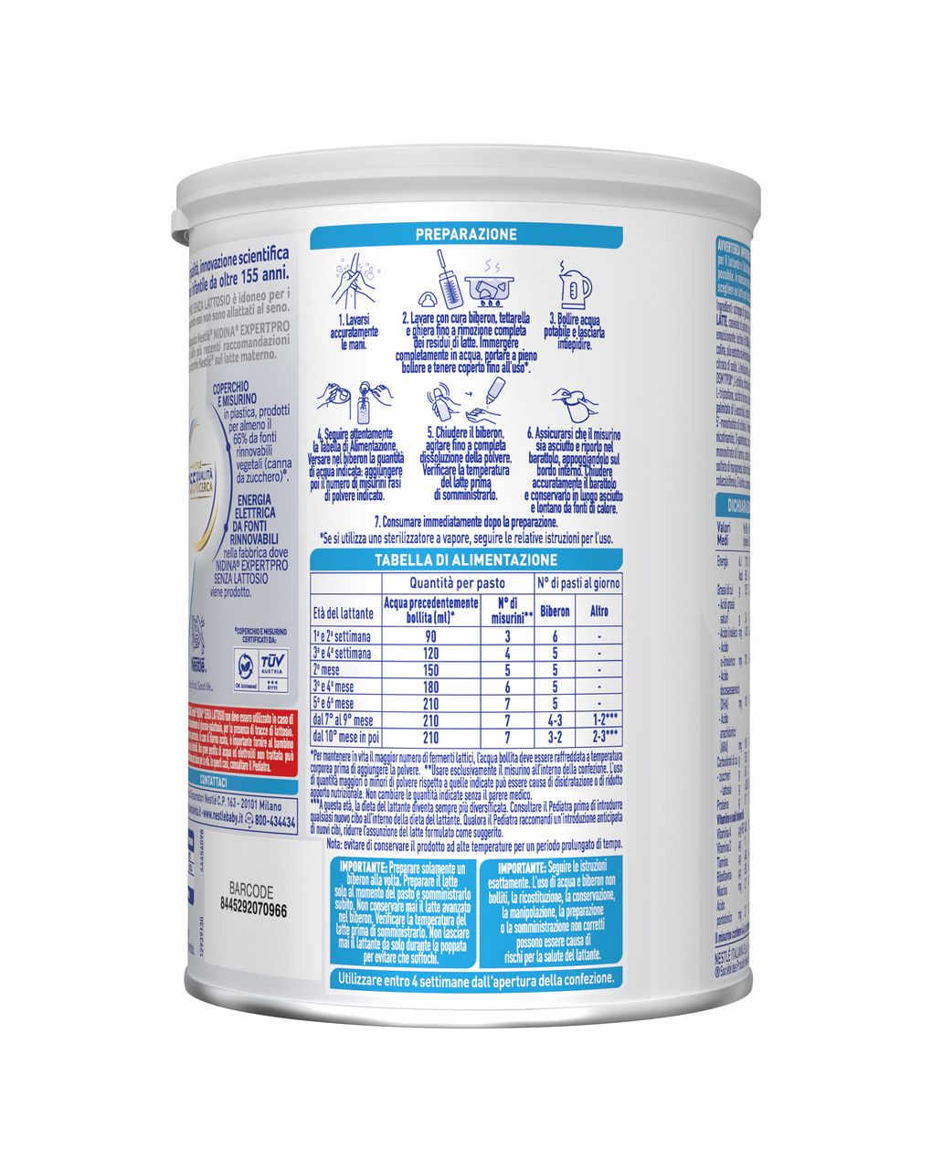 Nidina expertpro senza lattosio latte per lattanti in polvere, latta 400g - nestle'