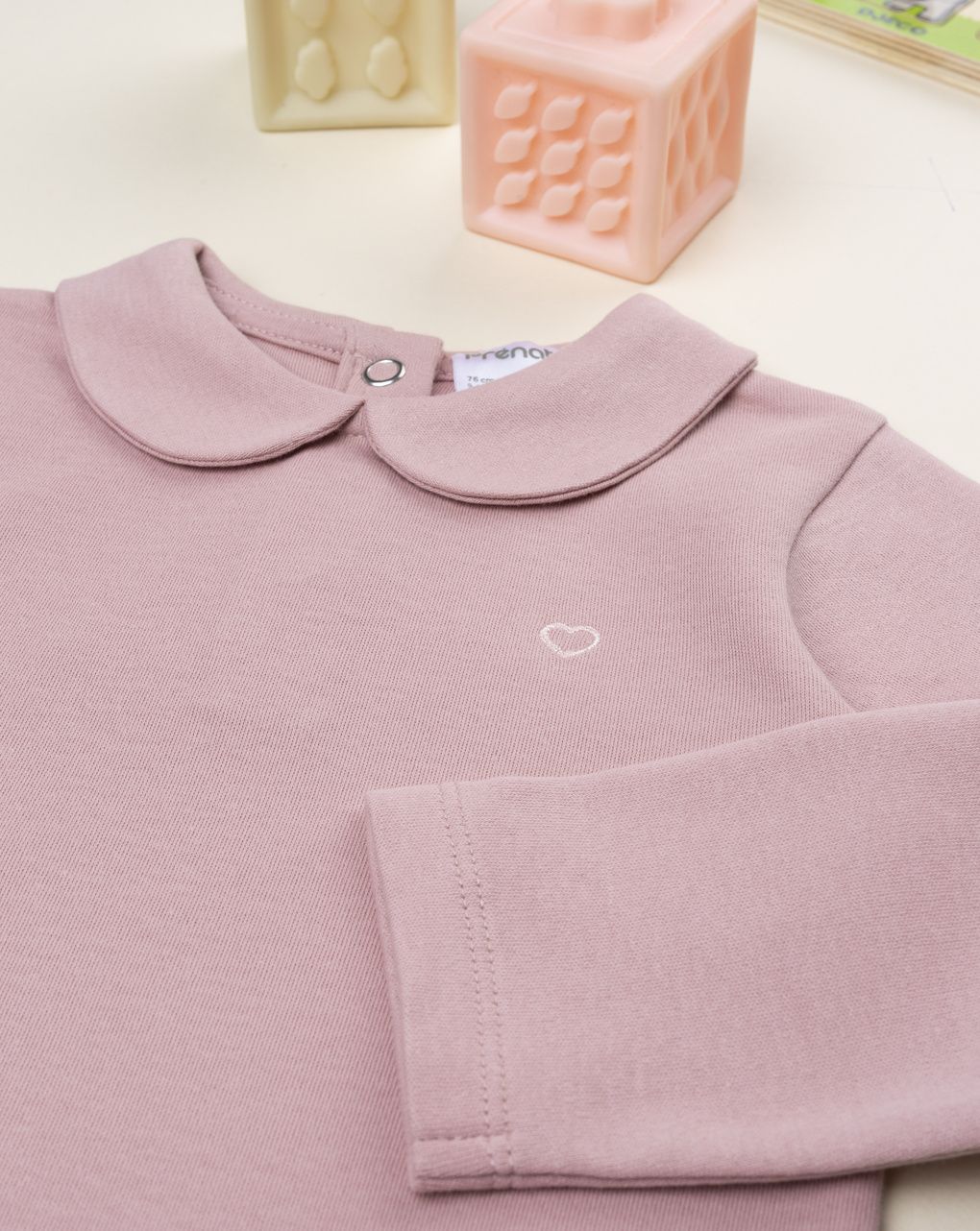 Body bimba neonato rosa antico colletto