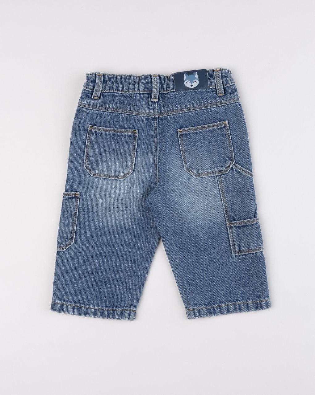 Pantaloni bimbo utility denim medio neonato