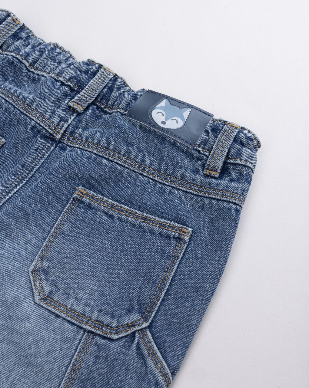 Pantaloni bimbo utility denim medio neonato