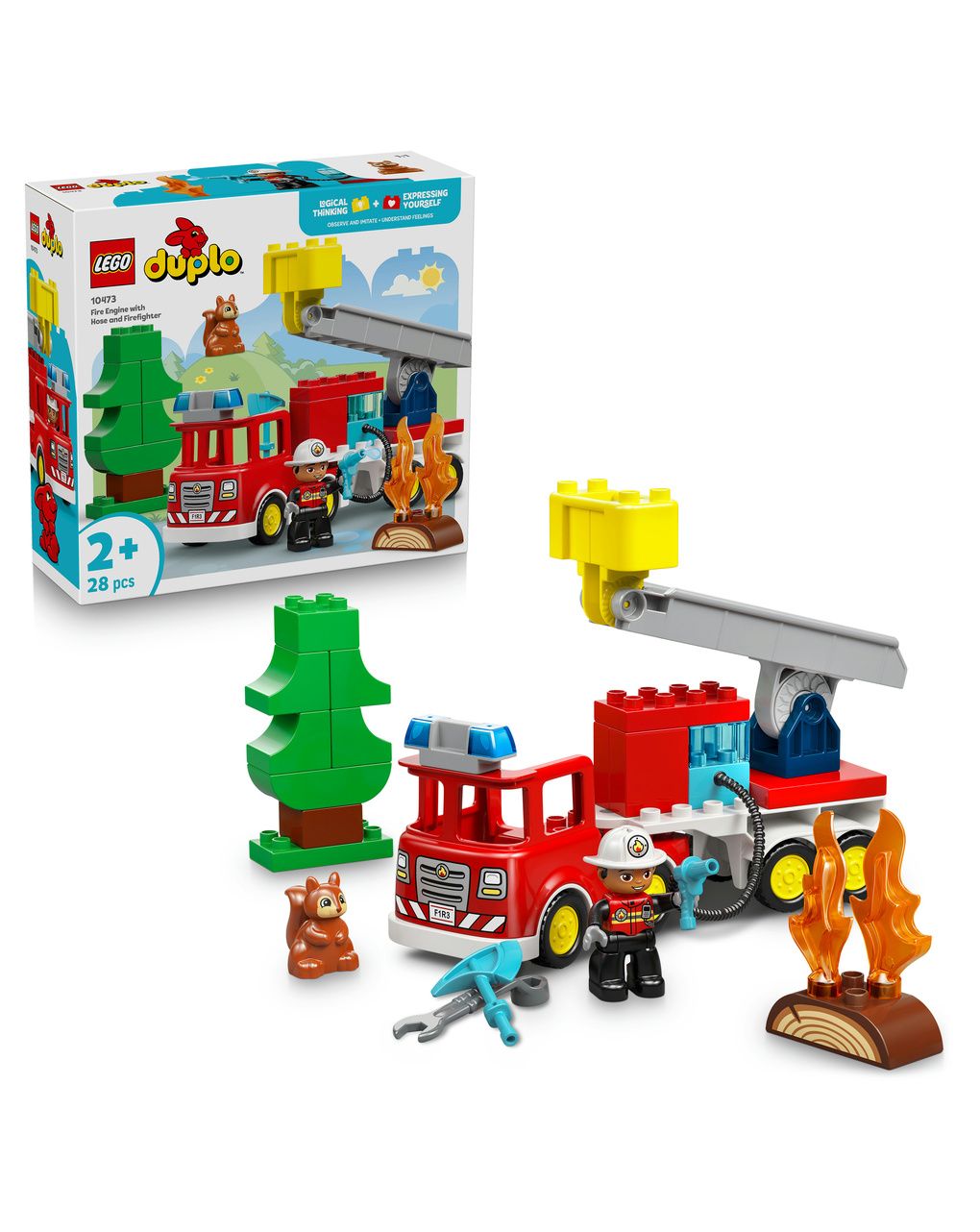 Lego duplo town autopompa con manichetta e pompiere - 10473