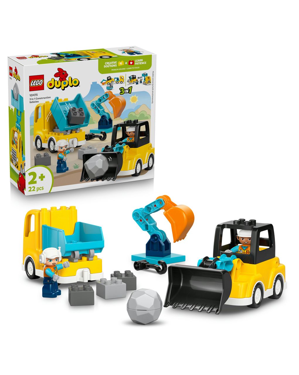Lego duplo town veicoli da cantiere 3 in 1 - 10475