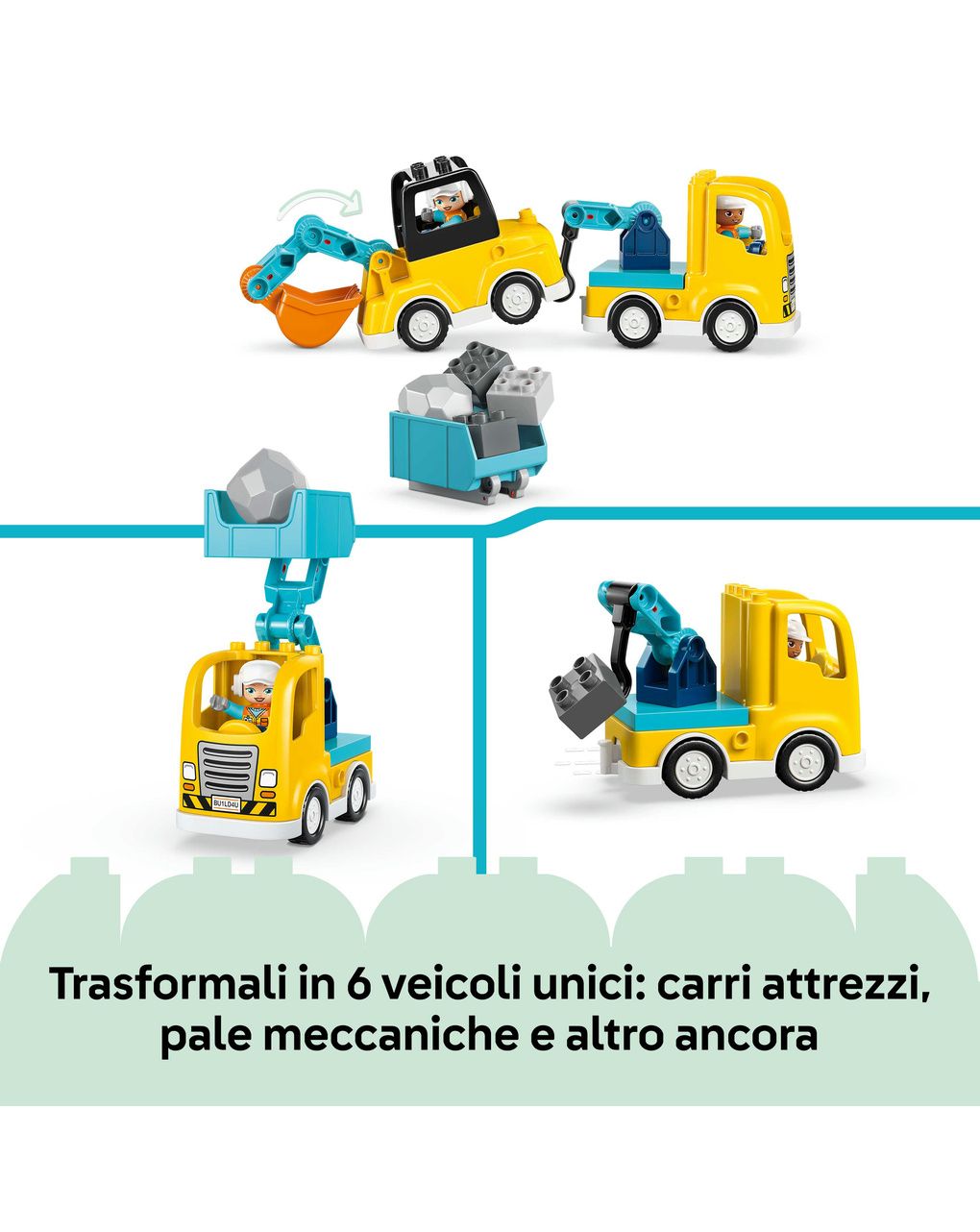 Lego duplo town veicoli da cantiere 3 in 1 - 10475