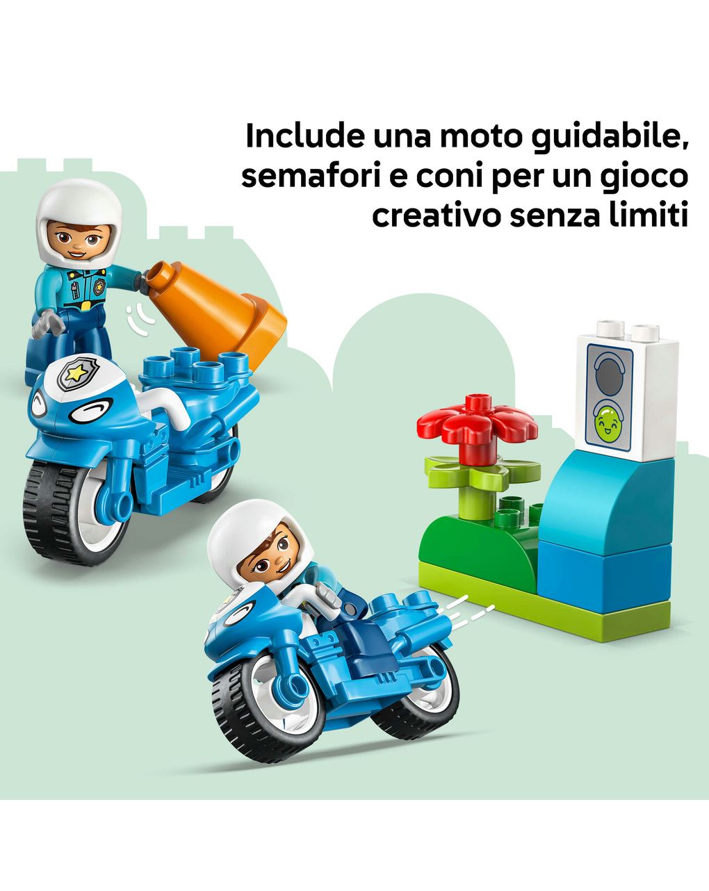 Lego duplo town motocicletta blu della polizia - 10471