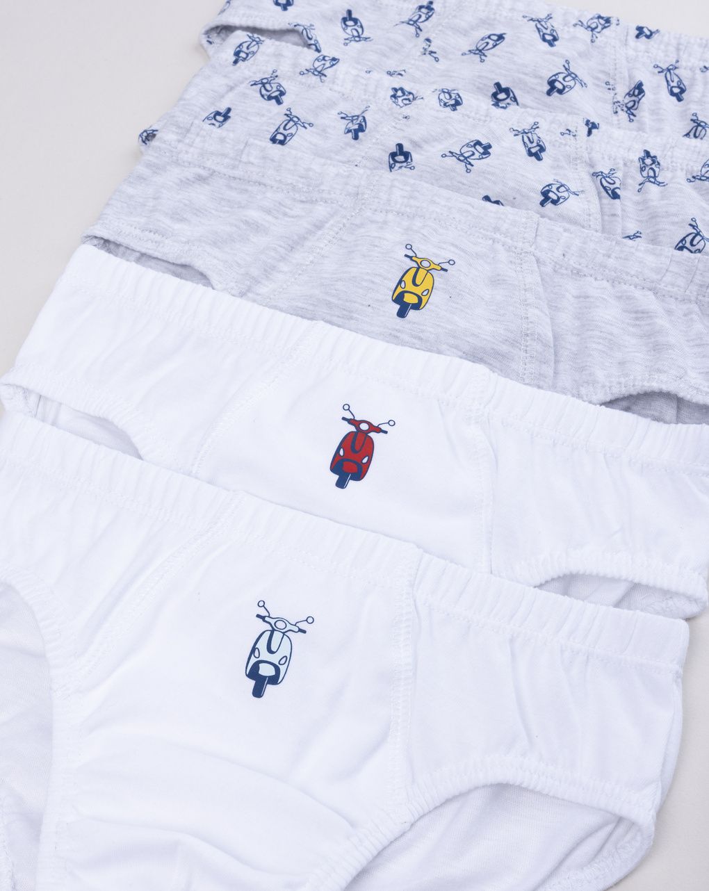 Set 5 slip bambino "moto" cotone oeko-tex