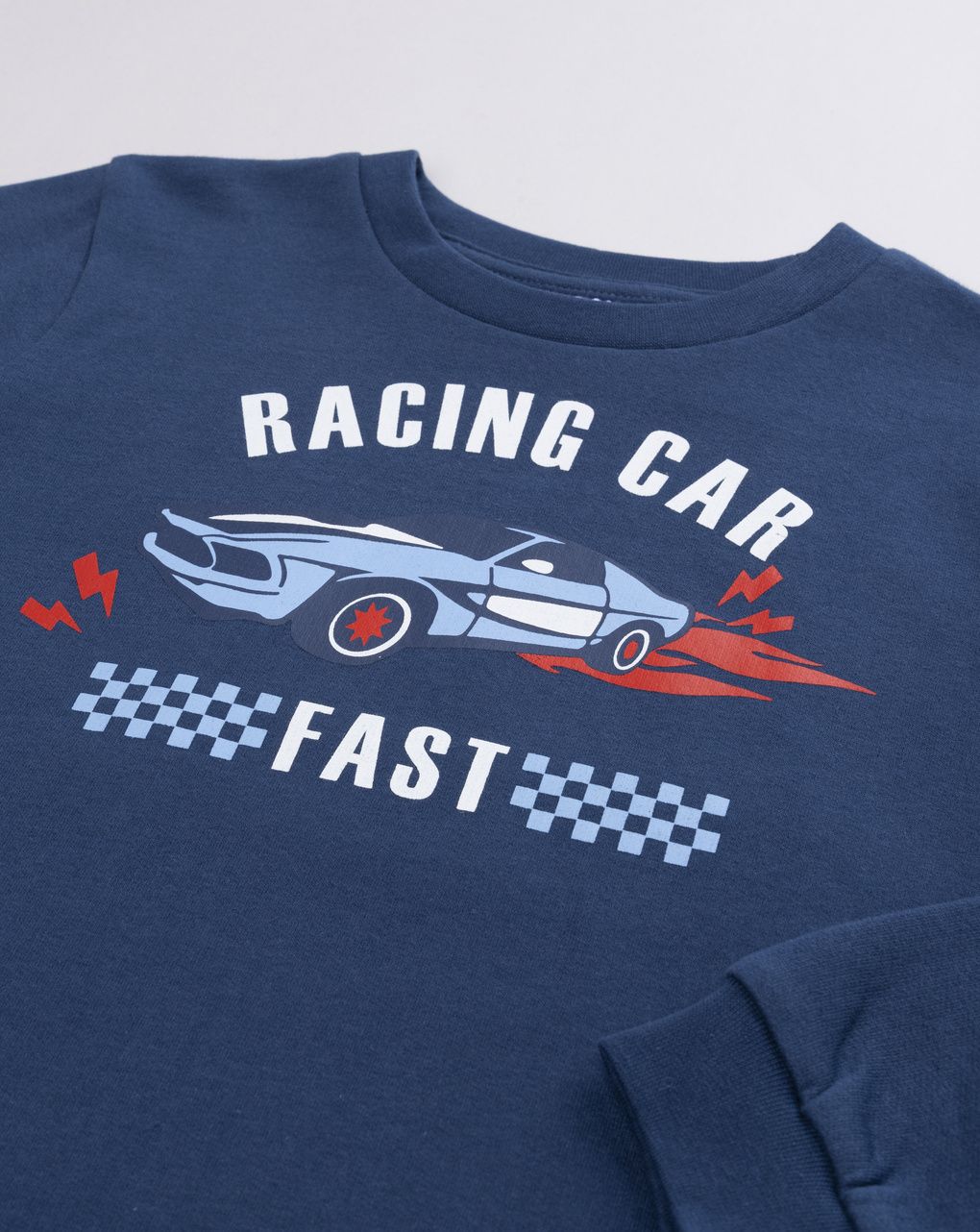 Pigiama felpato bambino "racing cars"  blu/rosso
