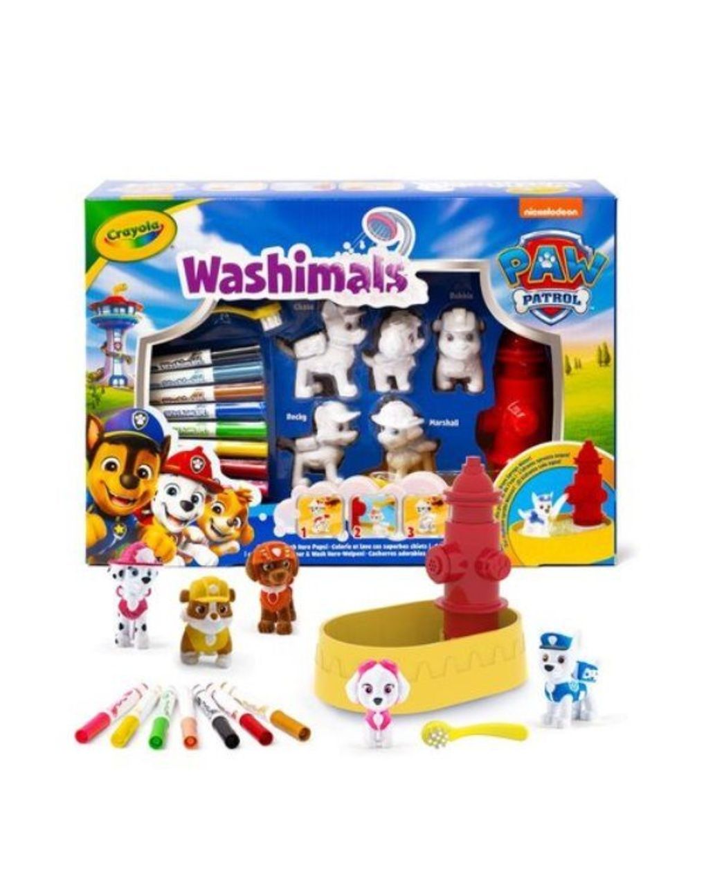 Washimals pets set 5 cuccioli paw patrol crayola