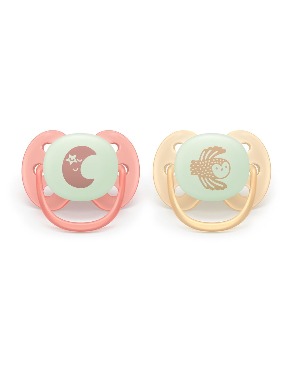 Succhietto ultra soft notte 0-6m cappuccio fluorescente no bpa per pelli sensibili - philips avent