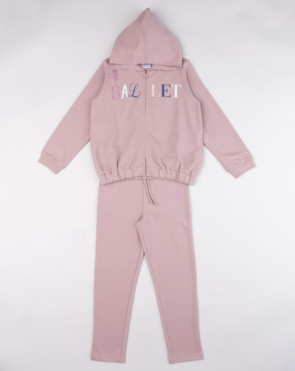 Tuta jogging bimba rosa antico "balletto"