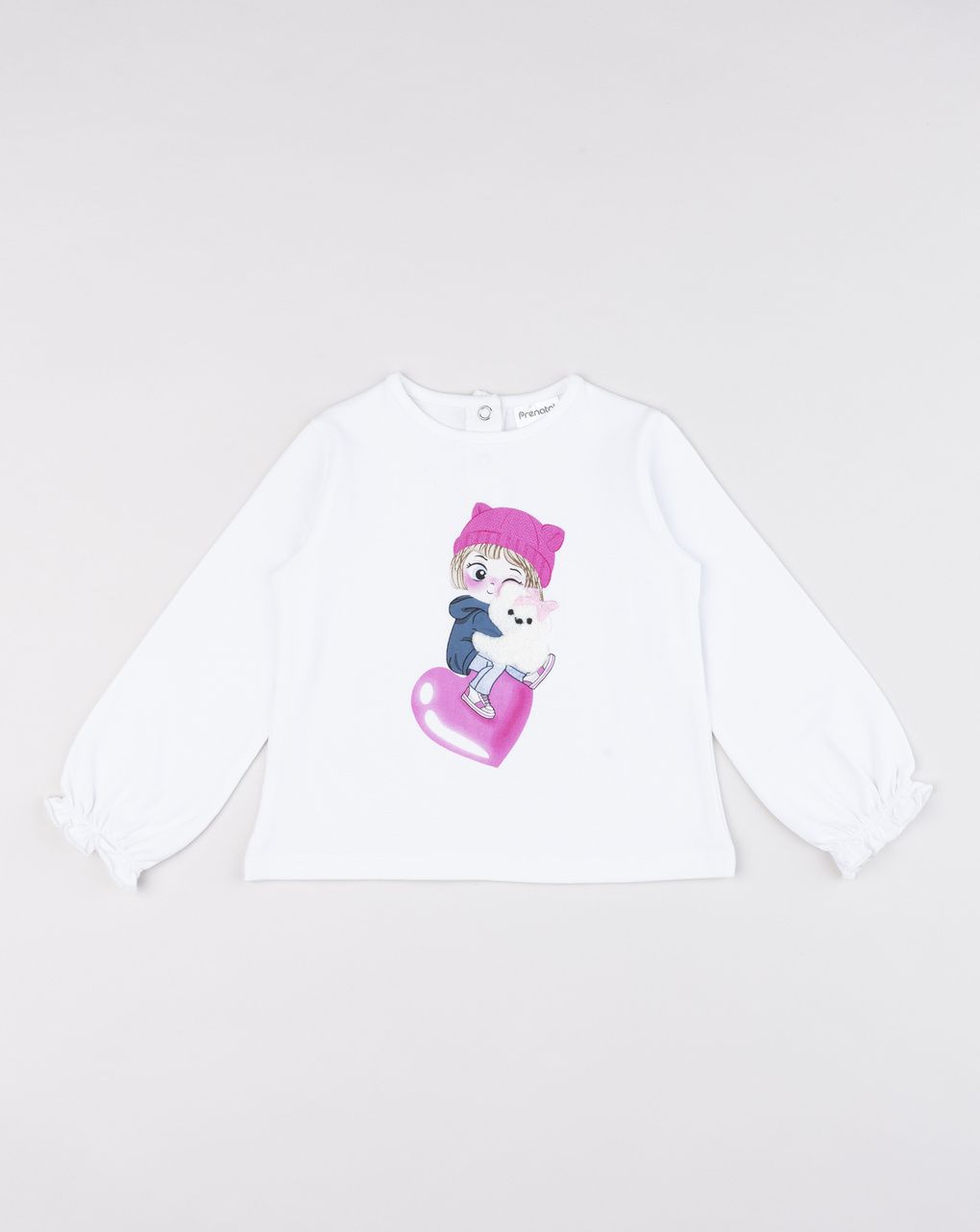 T-shirt bimba bianca stampata