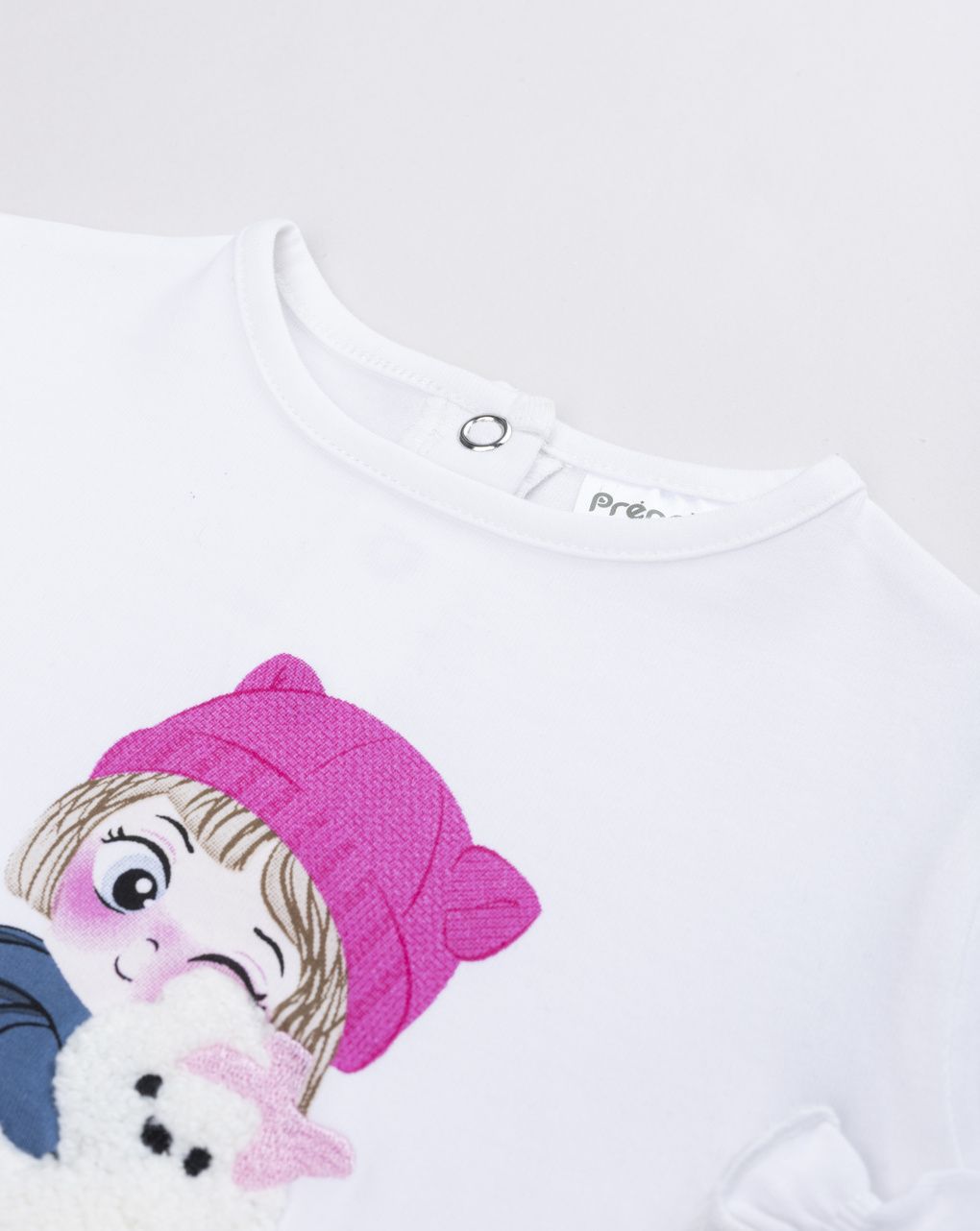 T-shirt bimba bianca stampata