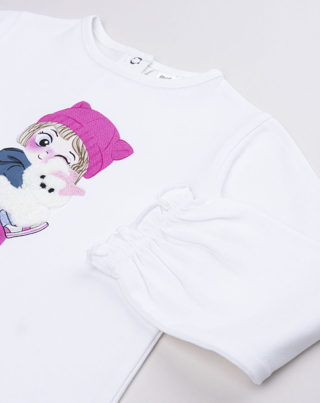 T-shirt bimba bianca stampata