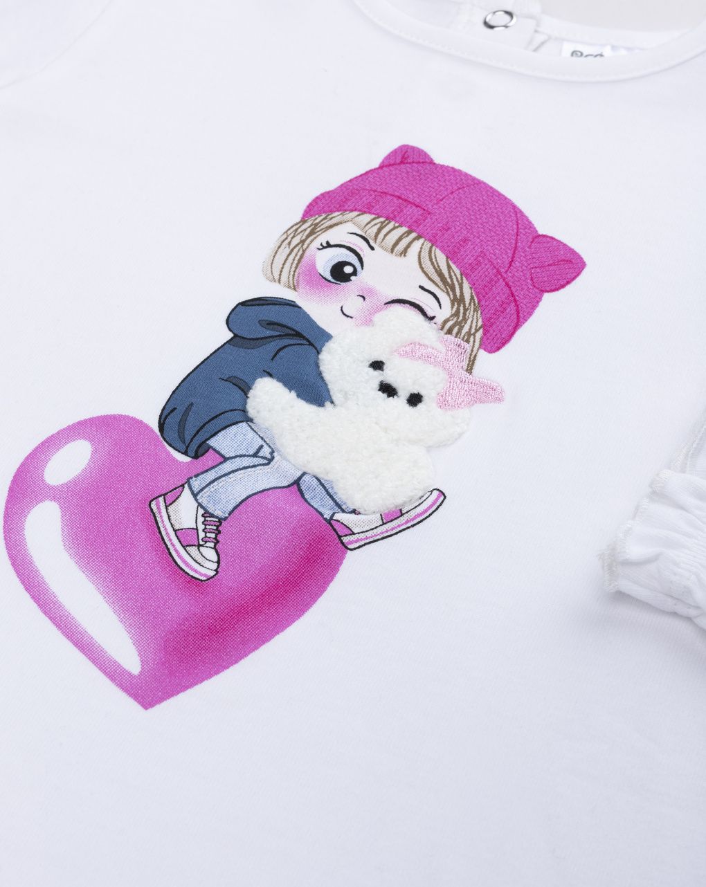 T-shirt bimba bianca stampata