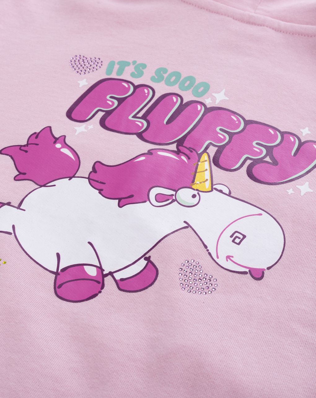 Felpa bambina rosa con cappuccio e zip - collezione minions unicorno