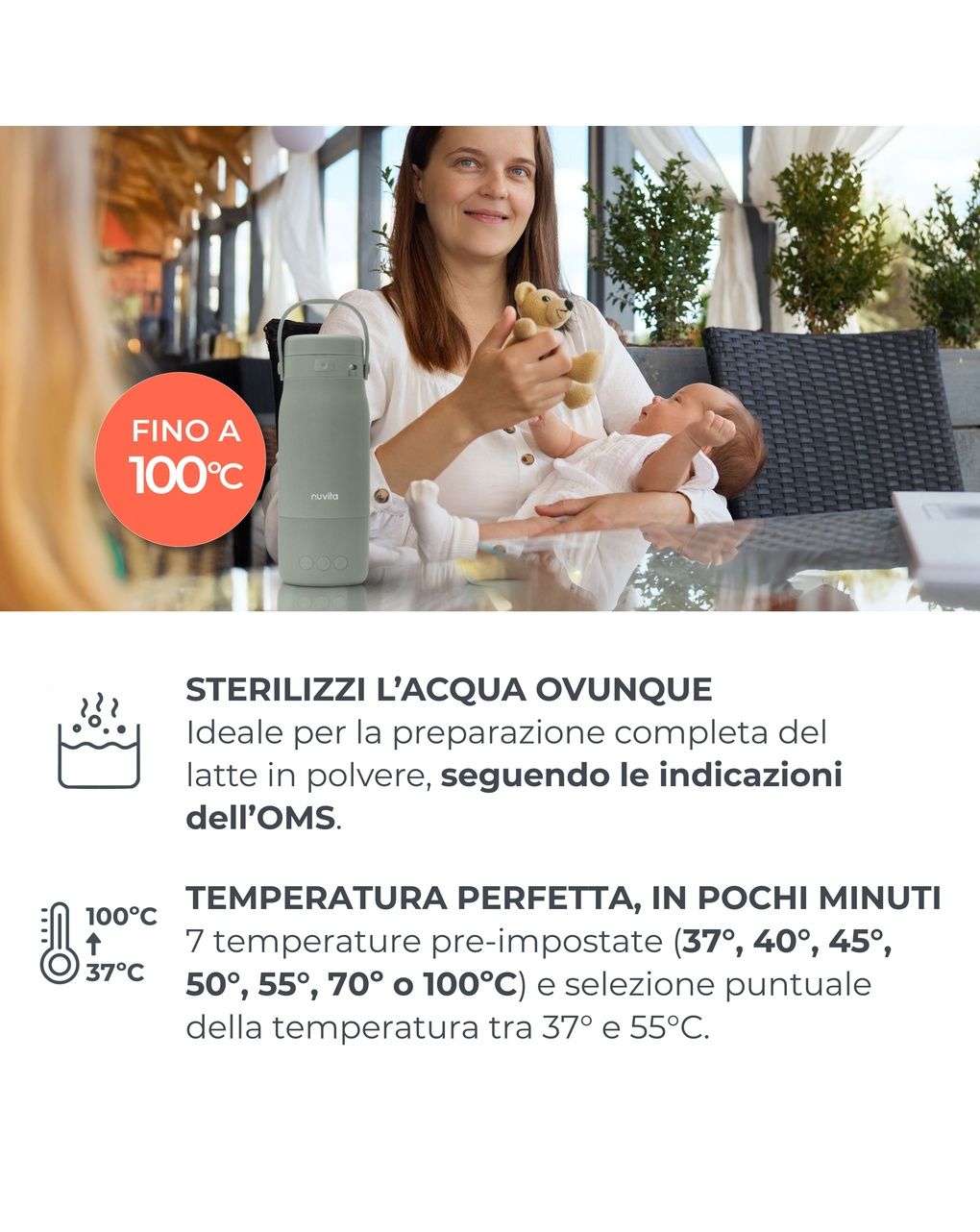 Bollitore e scalda latte portatile hot'n'go - nuvita