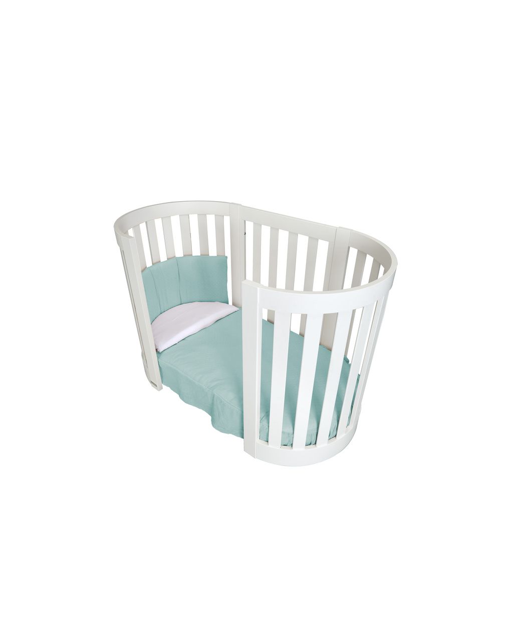 Set letto all-in-one con tessile  plumeti aqua - italbaby