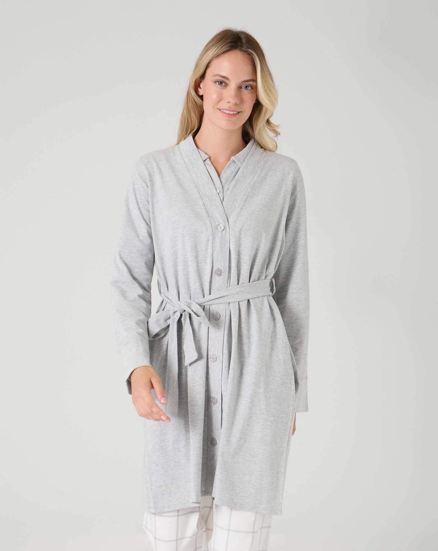Vestaglia premaman soft grey grigio chiaro melange