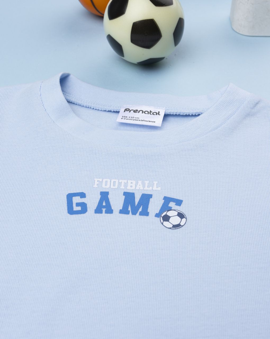 Maglia intima bambina azzurra football