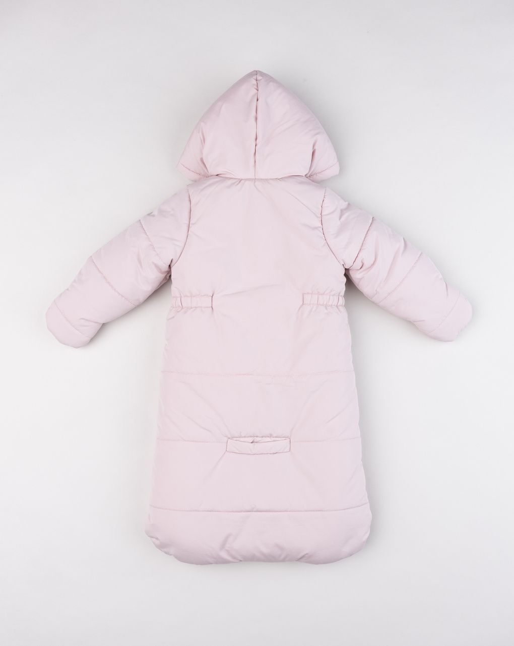 Sacco da neve per neonata con cappuccio rosa chiaro