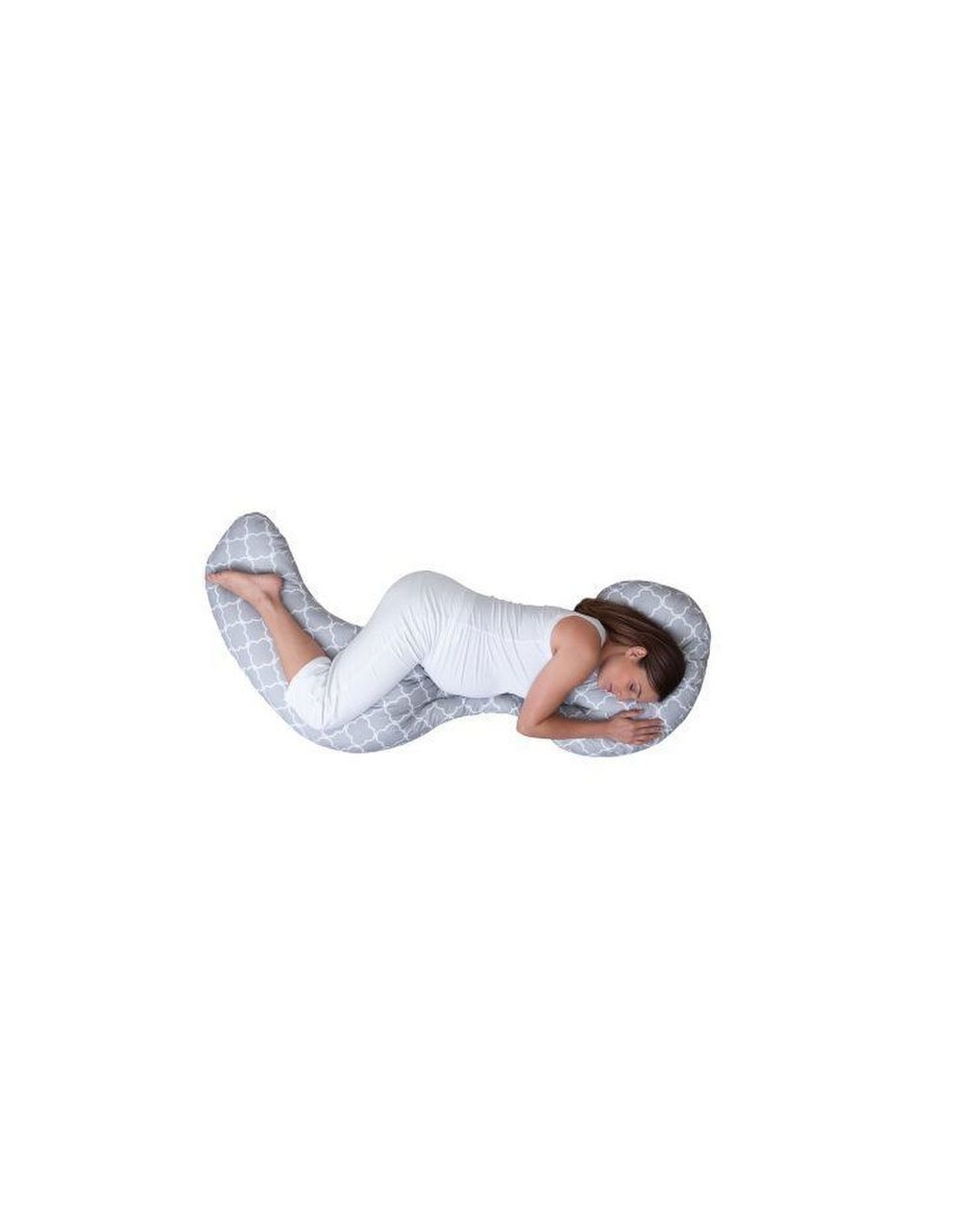 Cuscino gravidanza modulabile custom fit total body pillow criss cross grey - boppy