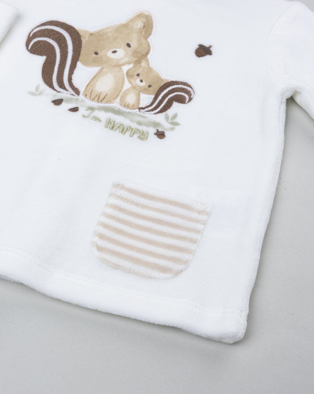 Completo bimbo neonato bianco/beige volpi