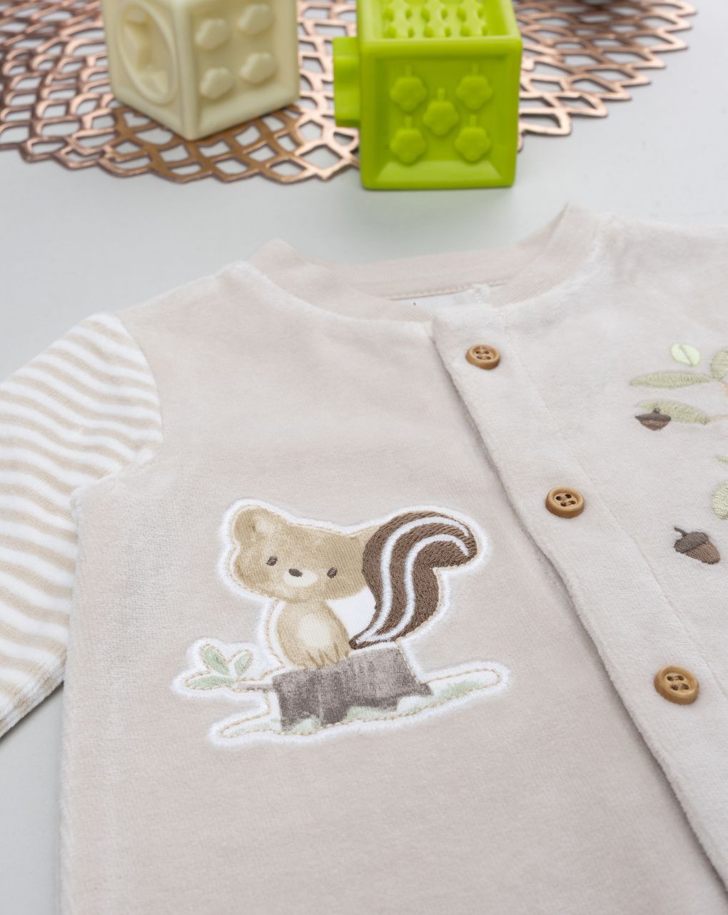 Tutina bimbo neonato ciniglia eige nimali del bosco