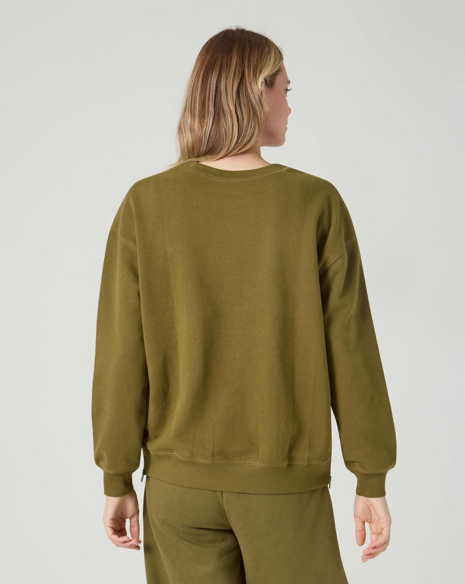 Felpa allattamento cuore verde militare