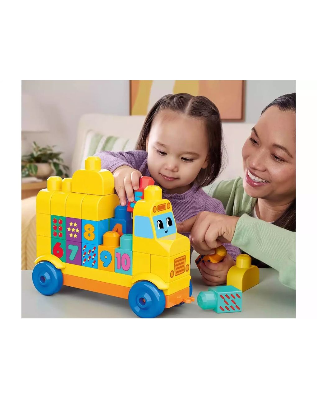 Fisher-price mega bloks autobus con numerini incastrabili da 45 pezzi