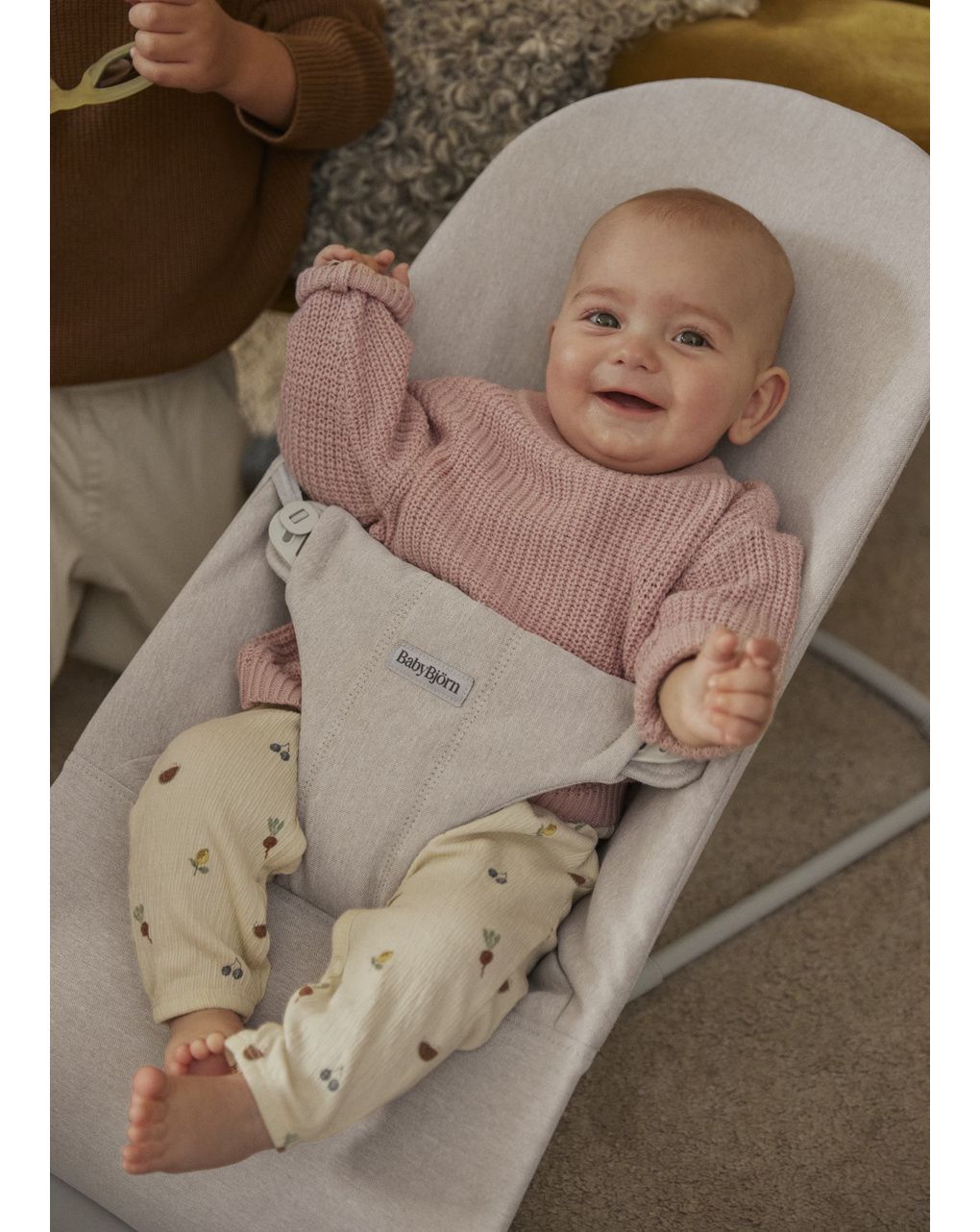 Sdraietta bliss tessuto melange beige chiaro - babybjorn