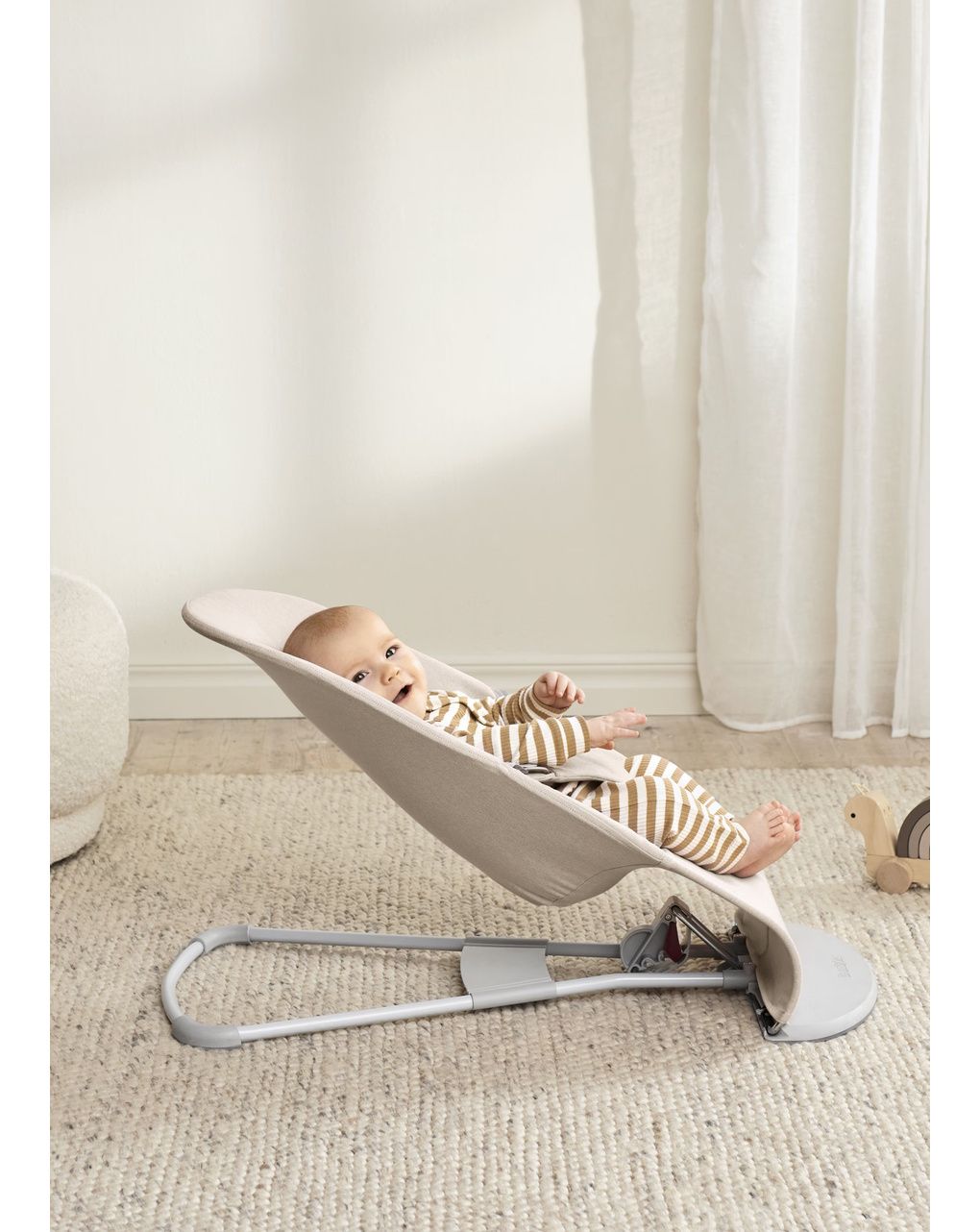 Sdraietta bliss tessuto melange beige chiaro - babybjorn