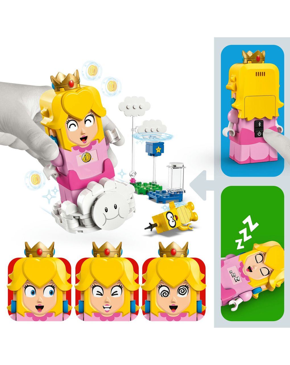 Lego super mario 71441 avventure di lego peach interattiva, giocattolo con personaggi e principessa nintendo per bambini 6+