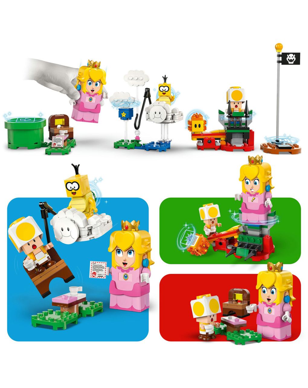 Lego super mario 71441 avventure di lego peach interattiva, giocattolo con personaggi e principessa nintendo per bambini 6+