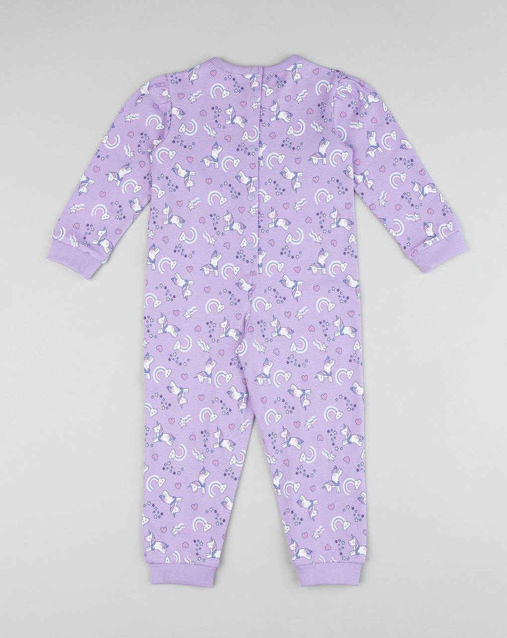 Pigiama interlock lungo bimba lilla "unicorni"