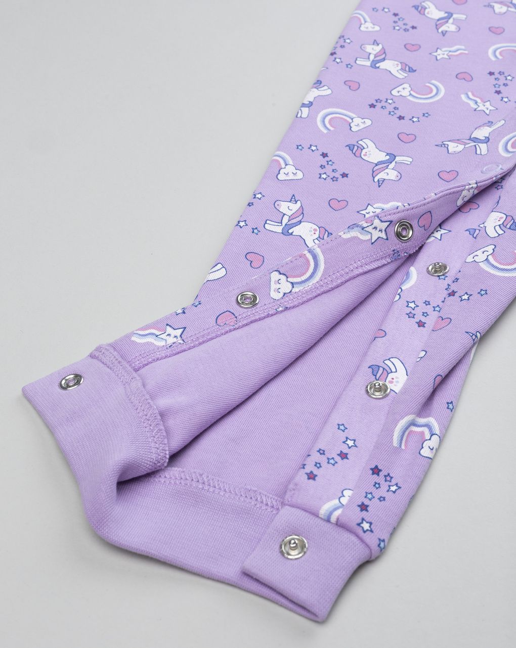 Pigiama interlock lungo bimba lilla "unicorni"